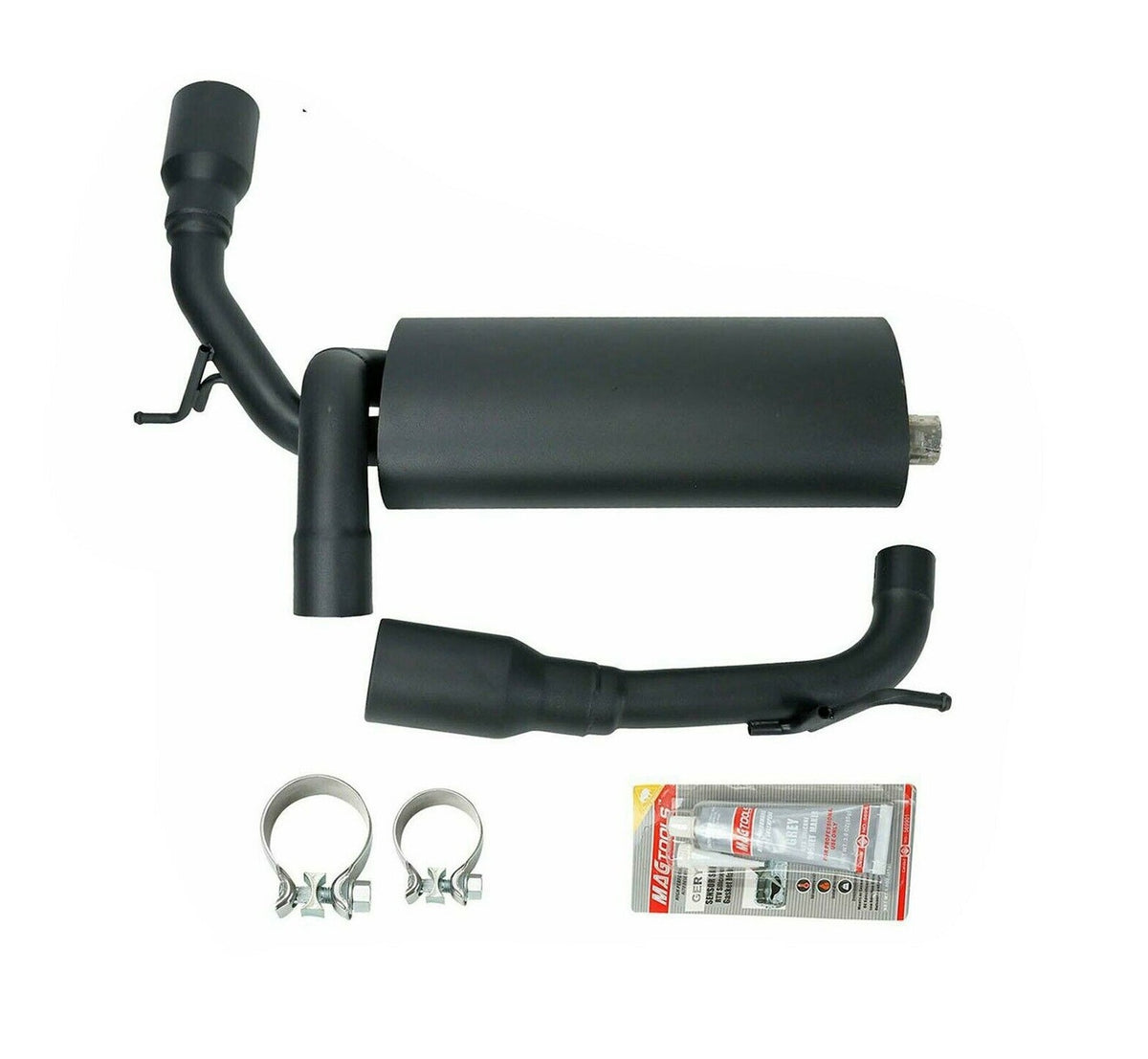 Powder Coated Black Rear Exhaust Muffler With Hangers – Fits 2007-2017 Jeep Wrangler (Northeastern Exhaust 603111)