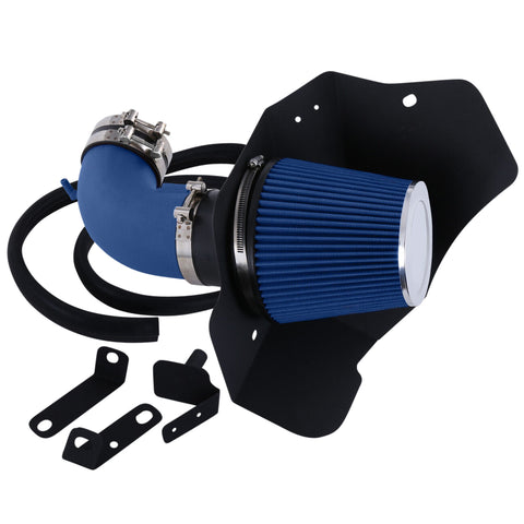 Blue Cold Air Intake Piping + Heat Shield For 2009-2015 Cadillac Cts-V 6.2L V8