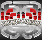 2.5" Diy Polished T-6061 Aluminum Fmic Intercooler 12Pc Piping Pipe Kit +Coupler