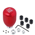 Red Aluminum 5 Speed 5Spd White Lettering Shift Knob Gear Shifter Manual M/T