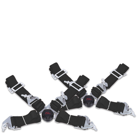2X 4 Point Harness Camlock Jdm Seat Belts Safety Black Nylon Universal