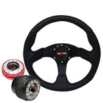 320Mm Steering Wheel + Hub + Red Slim Quick Release + Button For 89-05 Eclipse