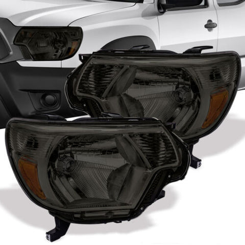 Smoke Amber Oe Style Head Lights Lamps Assembly Set For 2012-2015 Toyota Tacoma