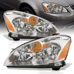 Chrome Amber Oe Style Replacement Head Lights Lamps For 2002-2004 Nissan Altima