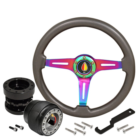 Hub Adapter Extender Koriesha Button 6-Bolt Steering Wheel For 93-97 Del Sol