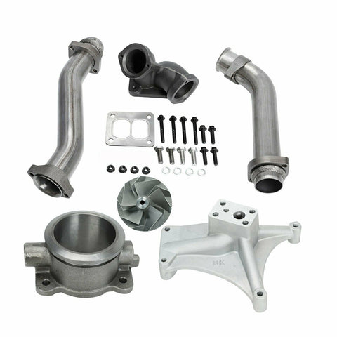 94-97 Ford 7.3L Turbo Pedestal Exhaust Housing Non-EBP & Up Pipes  5+5 Wheel