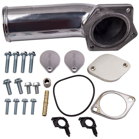 EGR Valve & Cooler Delete Kit 2008-2010 Ford Powerstroke 6.4L - Silver