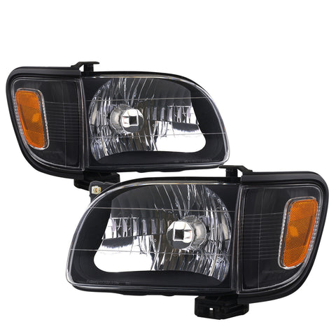 Black Replacement Head Lights + Signal Corner Lamps For 2001-2004 Toyota Tacoma