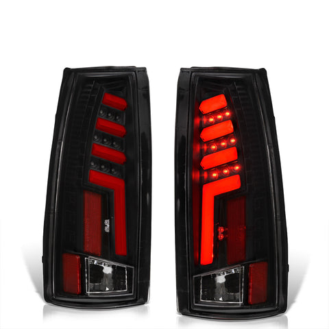 Black Neon Tube Led Tail Lights Lamps For 1988-1998 Chevy C10 C1500 K1500 C/K