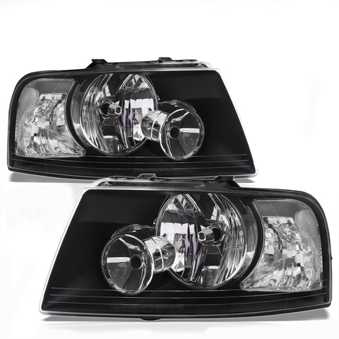 Black Clear Oe Style Head Lights Lamps Left+Right For 2003-2006 Ford Expedition