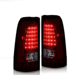 Red Smoked Led Tail Lights Brake Lamps Left+Right For 1999-2006 Silverado Sierra
