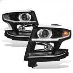 Black Clear Led Drl Head Lights Lamps Lh + Rh For 2015-2020 Chevy Suburban Tahoe