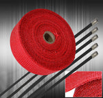 30Ftx2"X1.5Mm Heat Wrap Sheild Cover Pipe Turbo Super Charger Red