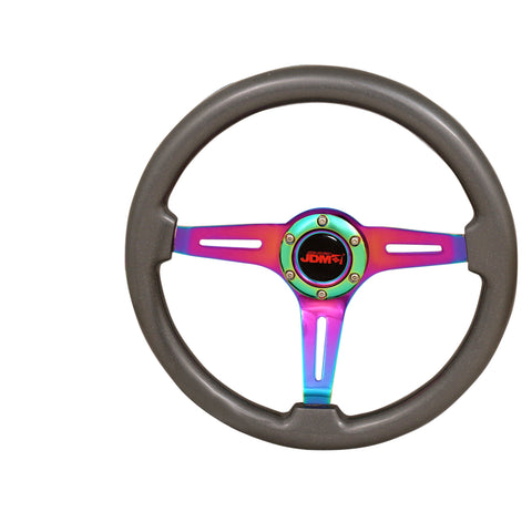 6 Bolt Gunmetal Steering Wheel Neo Chrome Extender Hub Adapter For 03-15 Accord