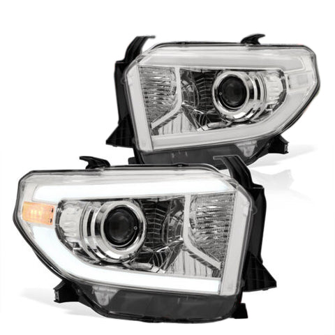 Chrome Oe Style Led Drl Projector Headlight Lamp Set For 2014-2021 Toyota Tundra