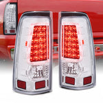 Chrome Led Tail Lights Brake Lamps Left+Right For 1999-2006 Silverado / Sierra