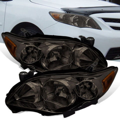 Smoke Amber Oe Style Head Lights Lamps Assembly Set For 2011-2013 Toyota Corolla