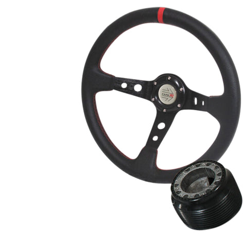 For 1988-1991 Honda Civic/Crx / 90-93 Acura Integra Black Leather Steering Wheel