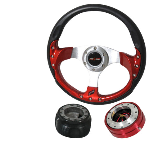 Integra Civic Crx 320Mm Steering Wheel + Hub Adapter Kit + Slim Quick Release