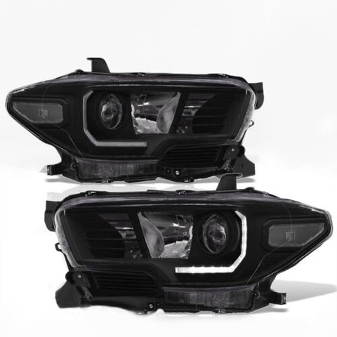 Black Oe Style Led Drl Projector Head Lights Lamps For 2016-2021 Toyota Tacoma