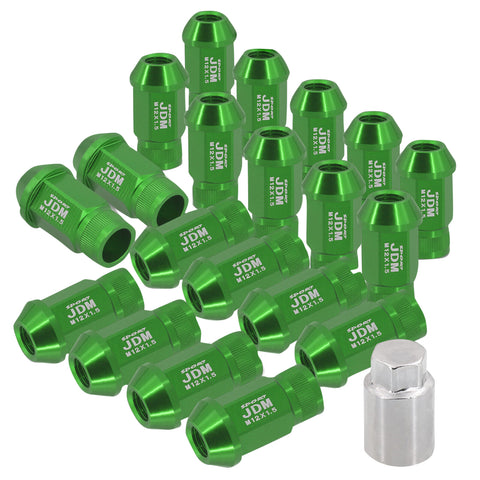 12X1.5Mm Forged Aluminum Green Wheel Rims Lug Nuts 20-Pieces +Adapter For Jaguar