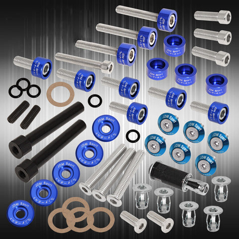 D-Series For Acura Cap/Manifold Header/M6 Fender/Valve Cover Washers+Bolts Blue