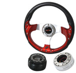 Civic Del Sol Black Red Steering Wheel R-Type+ Quick Release+Hub Adapter+Horn