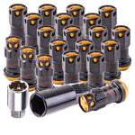 M12 X 1.5Mm Thread Pitch Locking Key Black Gold Jdm Vip 20 Pieces Lug Nuts