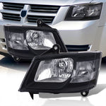 Black Oe Style Head Lights Lamps Assembly Set For 2008-2010 Dodge Grand Caravan