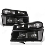 Black Oe Style Head Lights Bumper Lamps For 2004-2012 Chevy Colorado Gmc Canyon