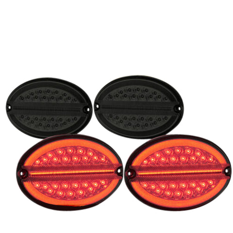 Smoke Led Tail Lights Lamps + Hyperflash Harness For 1997-2004 Chevy Corvette C5