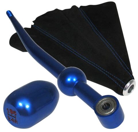 96 97 For 98-00 Honda Civic Blue Short Shifter+ Type Shift Knob+ Suede Boot