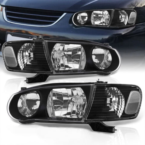 Black Clear Oe Style Replacement Head Lights Lamps For 2001-2002 Toyota Corolla