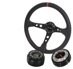 350Mm Leather Steering Wheel +Security Quick Release Hub For Nissan 240Sx Silvia