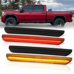 Smoke Front+Rear Led Side Markers Light Lamps For 2020-2022 Gmc Sierra 2500 3500