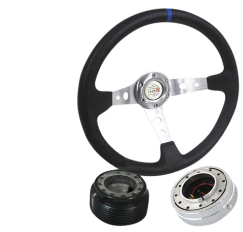 Civic Del Sol Integra Jdm Steering Wheel Blue Stitch+Quick Release + Hub Adapter