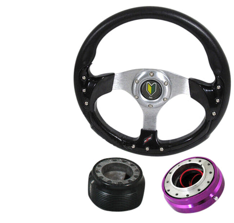 Old School For Honda Cars Steering Wheel Kit Quick Release + Hub Horn Button Jdm
