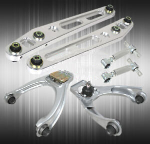 For 96-00 Silver Suspension Upglca Lower Control Arm Front Rear Camber Kit