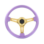Purple Deep Dish Steel Drift Sport Steering Wheel For Universal 6 Hole 14" 350Mm