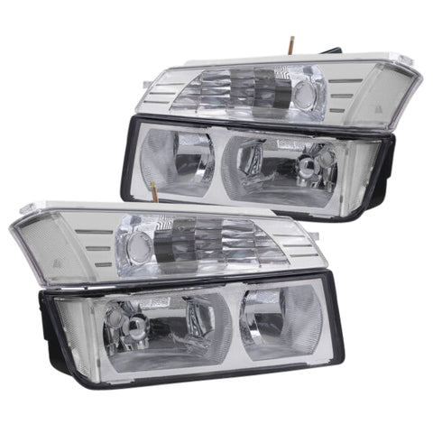 Chrome Clear Oe Style Head Lights + Turn Lamps For 2002-2006 Avalanche Cladding