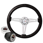 Silver Quick Release + Metallic Black Steering Wheel + Adapter For 86-98 Rx7