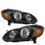 Black Amber Oe Style Jdm Head Lights Lamps Assembly For 2003-2008 Toyota Corolla