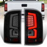 Black Smoke Led Bar Tube Tail Lights Brake Lamps Pair For 2014-2018 Gmc Sierra