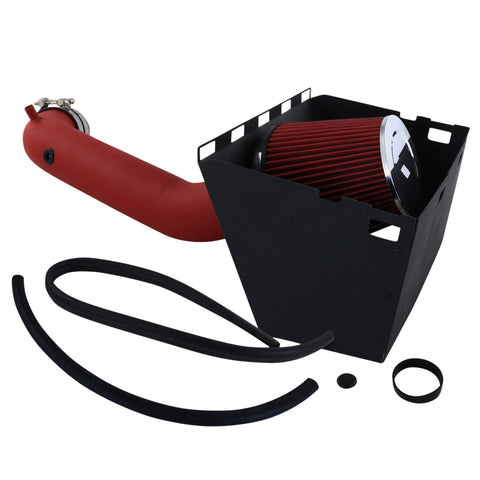 Red Cold Air Intake + Heat Shield Kit For 2003-2008 Dodge Ram 1500 2500 3500 V8