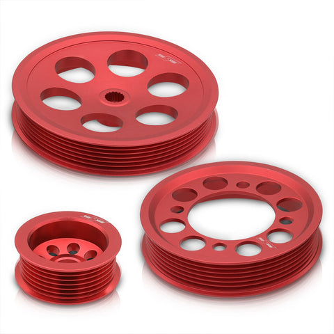 Lightweight Crank Pulley Set Red For 1993-1998 Toyota Supra 2Jzgte Turbo