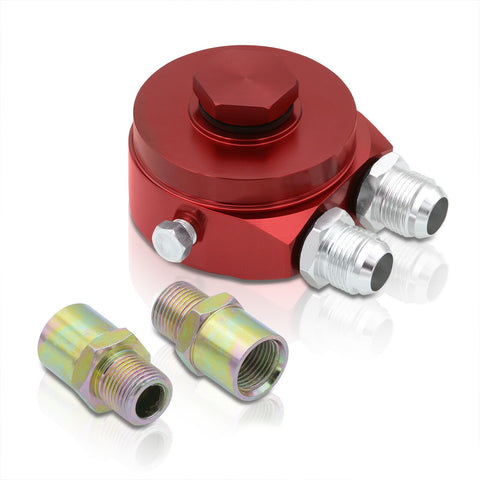 Relocator Sandwich Oil Adapter Filter Cooler Plate 10An Fitting Red For Lexus