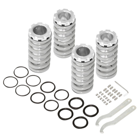 Silver Scaled Coilovers Lowering Coil Springs For 1992-1995 Honda Civic Del Sol