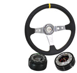 S13 Drifting Deep Dish Steering Wheel + 1.5" Mini Quick Release + Hub Adapter