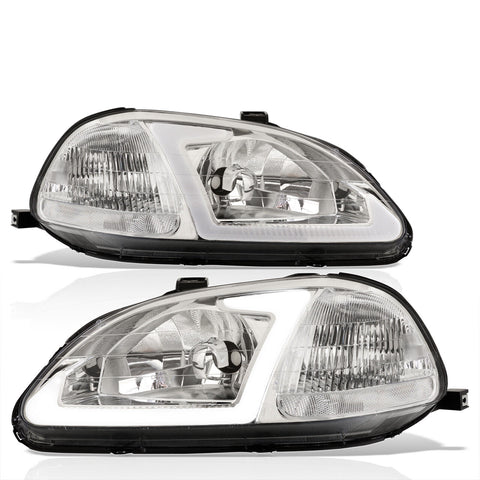 Clear Oe Style Led Drl Head Lights Lamps Left+Right For 1996-1998 Honda Civic Ek