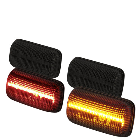 Smoked 4Pc Dually Bed Led Side Marker Lights Lamps For 2015-2021 Chevy Silverado